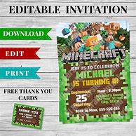 Image result for Minecraft Birthday Invitation Template Free