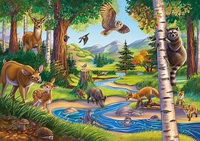 Image result for Animated Forest Animals Paintings