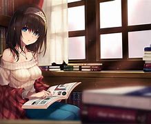 Image result for Anime Girl with Book