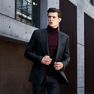 Image result for Burgundy Turtleneck Men