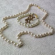 Image result for Vintage Pearl Necklace and Bracelet Set