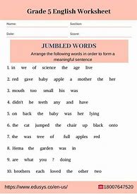 Image result for Fifth Grade Grammar Worksheets