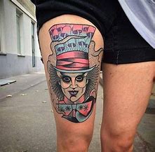 Image result for Alice in Wonderland Mad Hatter Tattoo