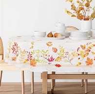 Image result for Fall Table Cloths Orange and Blue