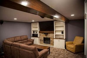 Image result for Basement TV Room Night