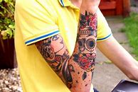 Image result for Evil Skull Sleeve Tattoos