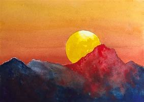 Image result for Watercolour Sunset Painting