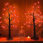 Image result for Black Halloween Tree with Lights