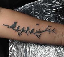 Image result for Bird On Branch Silhouette Tattoo