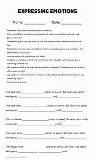 Image result for Emotions in Recovery Worksheets