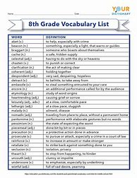 Image result for Printable 11th Grade Vocabulary with Definitions