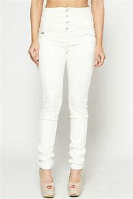 Image result for High-Waisted White Jeans