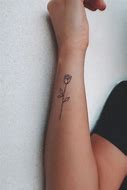 Image result for Fine Line Rose Tattoo On Forearm