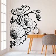 Image result for Poppy Flower Wall Stickers