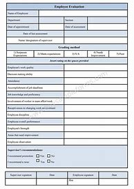 Image result for Blank Employee Evaluation Forms Printable