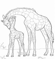 Image result for Mother and Baby Giraffe Coloring Pages