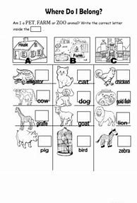 Image result for Pet Farm and Wild Animals Worksheet