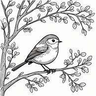 Image result for Bird On Branch Coloring Page