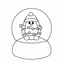 Image result for Snow Globe Black and White with Penguin