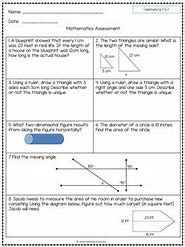 Image result for 7th Grade Math Assessment Printable