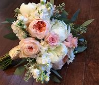 Image result for Pink and White Garden Rose Bouquet