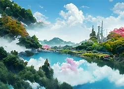 Image result for ai generated art anime landscapes