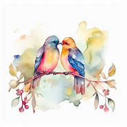 Image result for Watercolor Two Birds Branch Painting