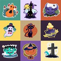 Image result for Halloween Scene Art Stickers