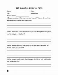 Image result for Employee Self Evaluation Form Template