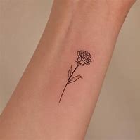 Image result for Fine Line Rose Tattoo On Forearm