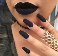 Image result for Matte Black Acrylic Nails