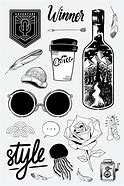 Image result for Black and White Sticker Design