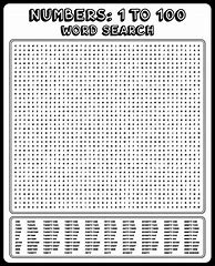 Image result for Numbers 100 Word Search