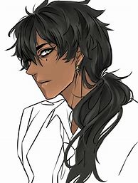 Image result for Long Black Hair Anime Guy