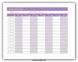 Image result for Daily Schedule Template Excel