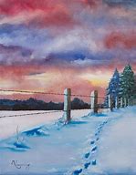 Image result for Folk Art Paintings Winter Scene