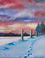 Image result for Folk Art Paintings Winter Scene