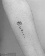 Image result for Fine Line Rose Tattoo On Forearm