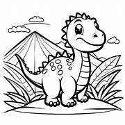 Image result for Dinosaur Coloring Black and White