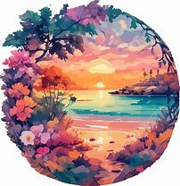 Image result for Retro Sunset Beach Vector