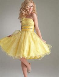 Image result for Short Yellow Cocktail Dresses