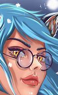 Image result for Blue Hair Anime Girl with Glasses