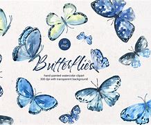 Image result for Blue Watercolor Butterfly No Background