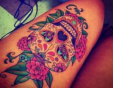 Image result for Colorful Skull Tattoo