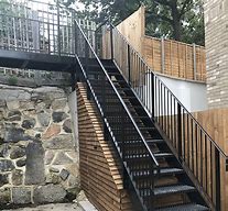 Image result for Residential Exterior Metal Stairs