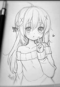 Image result for Cute Anime Girl Pencil Drawing Full Body