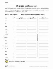 Image result for 5th Grade Worksheets Spelling Fun