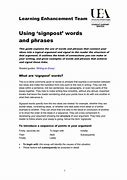 Image result for signpost words writing