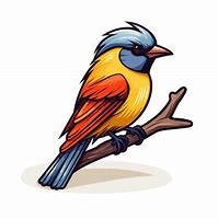 Image result for Colored Vector Drawing of a Bird On a Branch