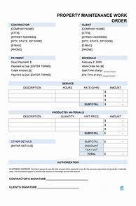 Image result for Work Order Form Template Word